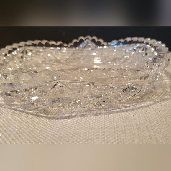 ABP Sawtooth American Brilliant Cut Glass Crystal Bowl/Candy Dish 7" - Picture 9 of 10